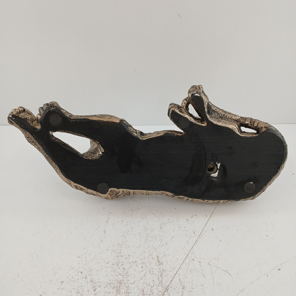 Tiger Resting Sculpture Silver Tone Wild Animal Art Statue Lying Big Cat Decor - Picture 7 of 11